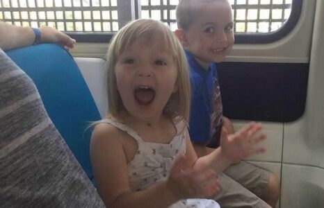 Riding the monorial as we fulfill our Disney World bucket lost for preschoolers