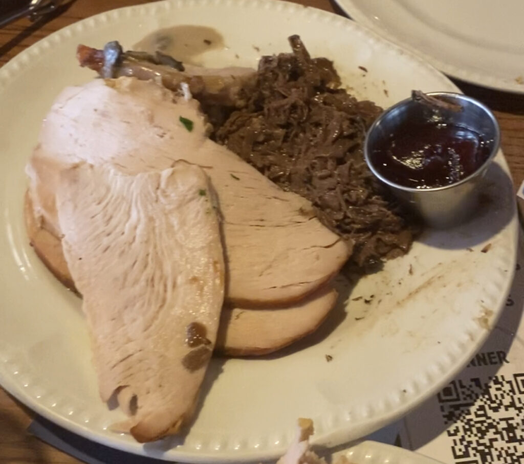 Disney's Liberty Tree Tavern' Thanksgiving meal
