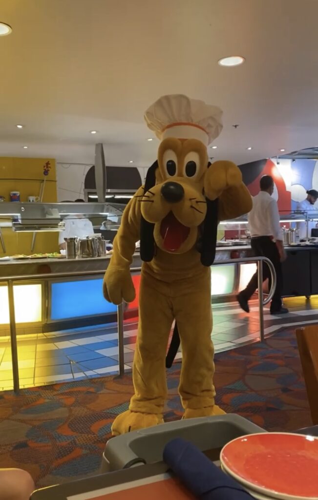 Pluto at Chef Mickey's 